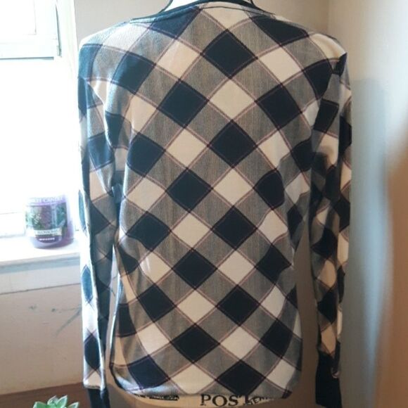 💖VICTORIAS SECRET PLAID THERMAL HENLEY SLEEP SHIRT M - Picture 4 of 4